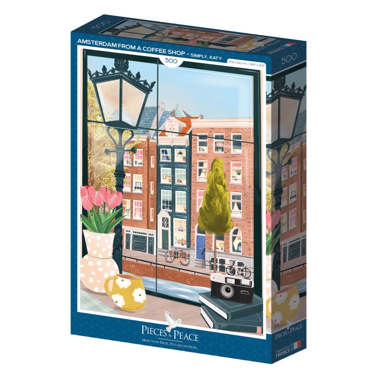 Puzzle Amsterdam vue d'un Café - 500 pièces