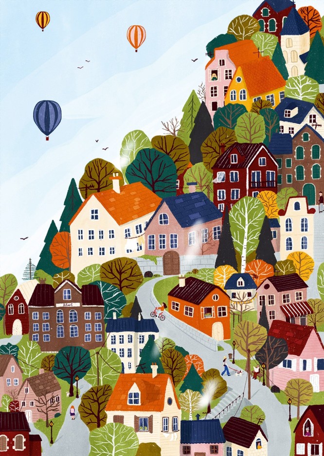 Puzzle Ville Forestière - 1000 pièces