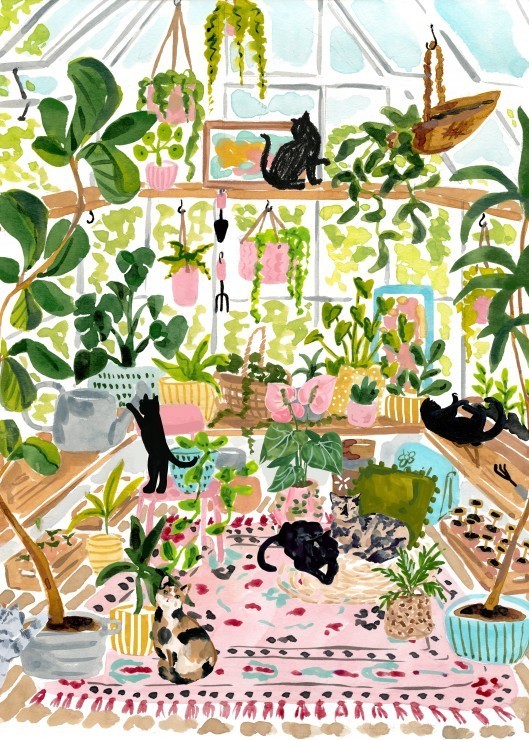 Puzzle Chats Botanistes - 500 pièces