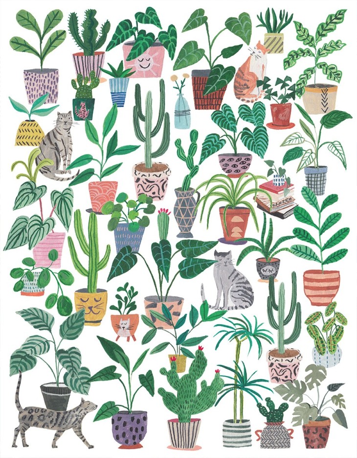 Puzzle Chats et Plantes - 500 pièces