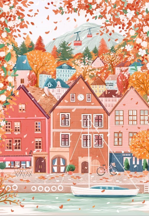 Puzzle Bergen - 1000 pièces