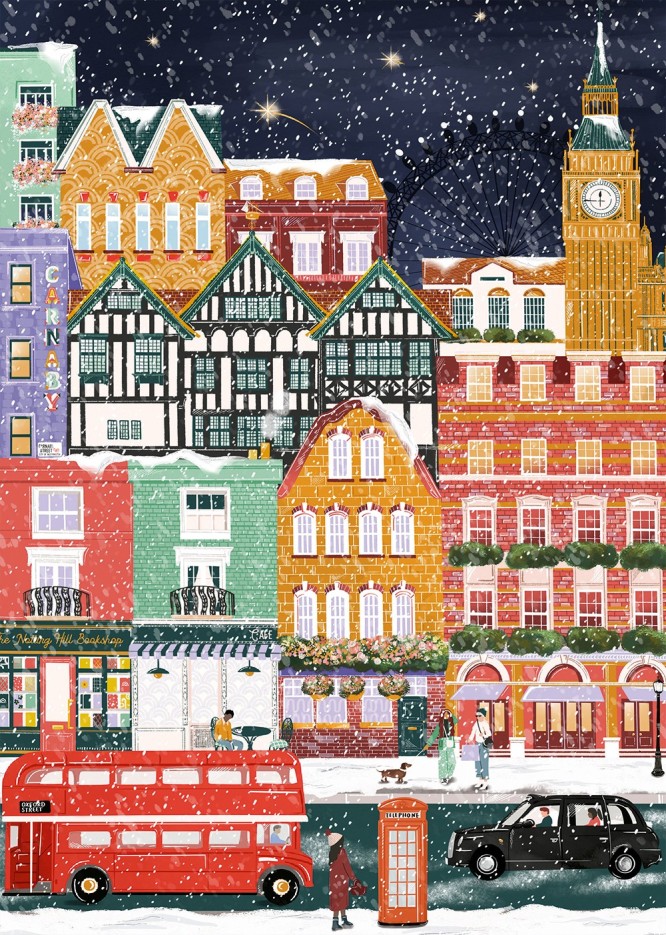 Puzzle Londres à Noël - 1000 pièces