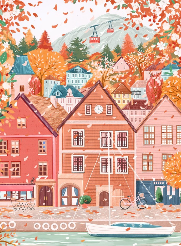 Puzzle Mini Puzzle - Bergen - 96 pièces