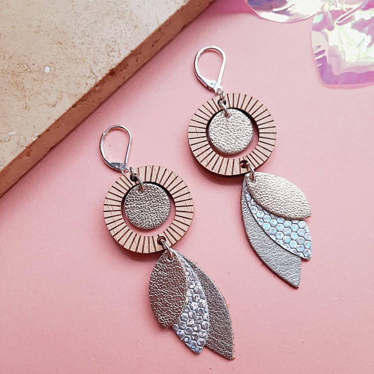 Boucles d’oreilles longues SOLARIS Glacial