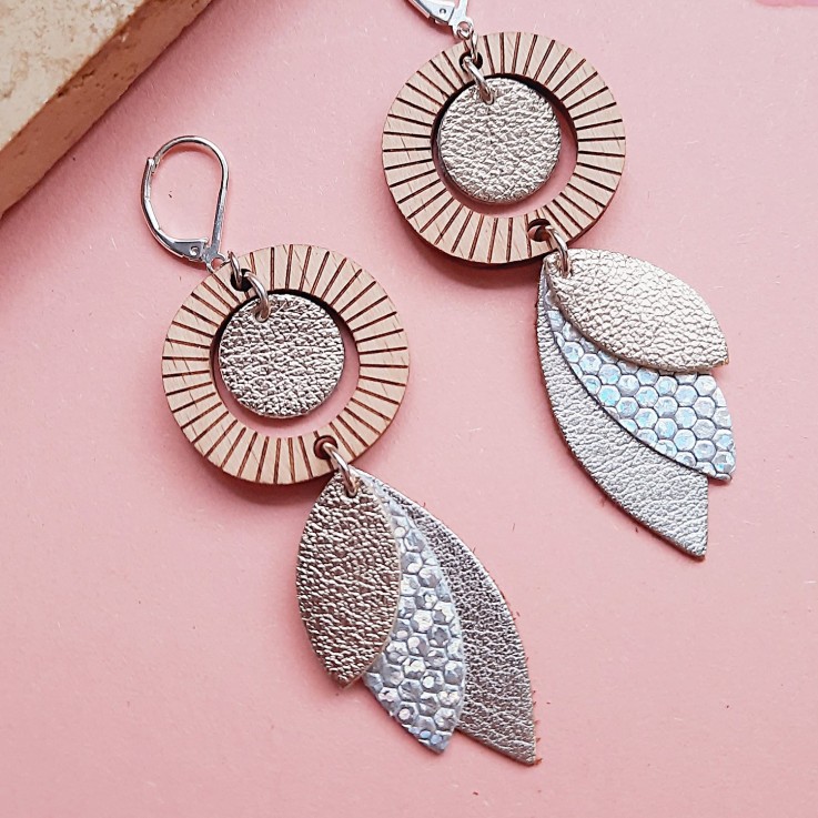 Boucles d’oreilles longues SOLARIS Glacial