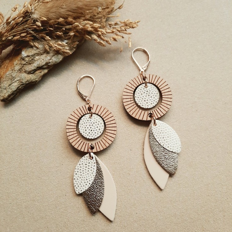 Boucles d’oreilles pendantes SOLARIS Ivoire