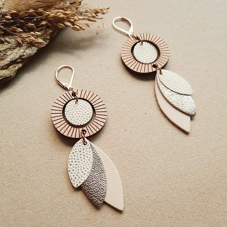 Boucles d’oreilles pendantes SOLARIS Ivoire