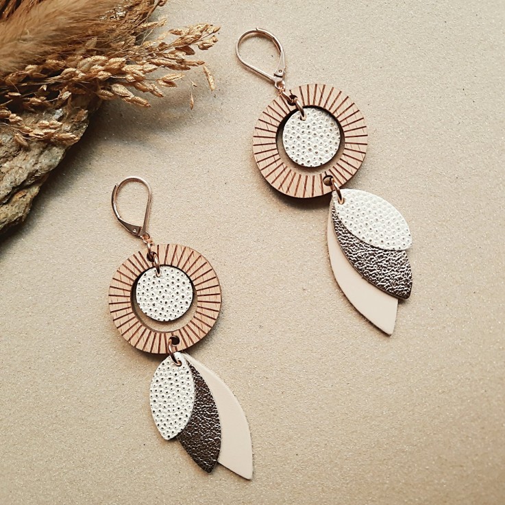 Boucles d’oreilles pendantes SOLARIS Ivoire