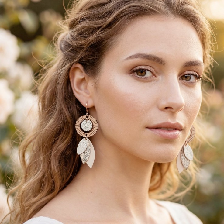 Boucles d’oreilles pendantes SOLARIS Ivoire