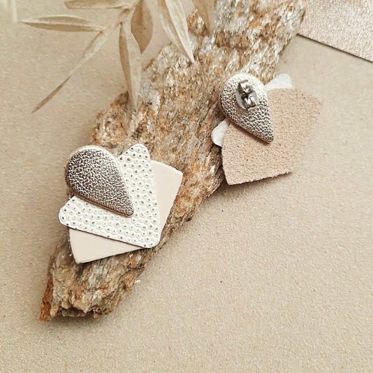 Boucles d’oreilles graphiques ART DÉCO Ivoire