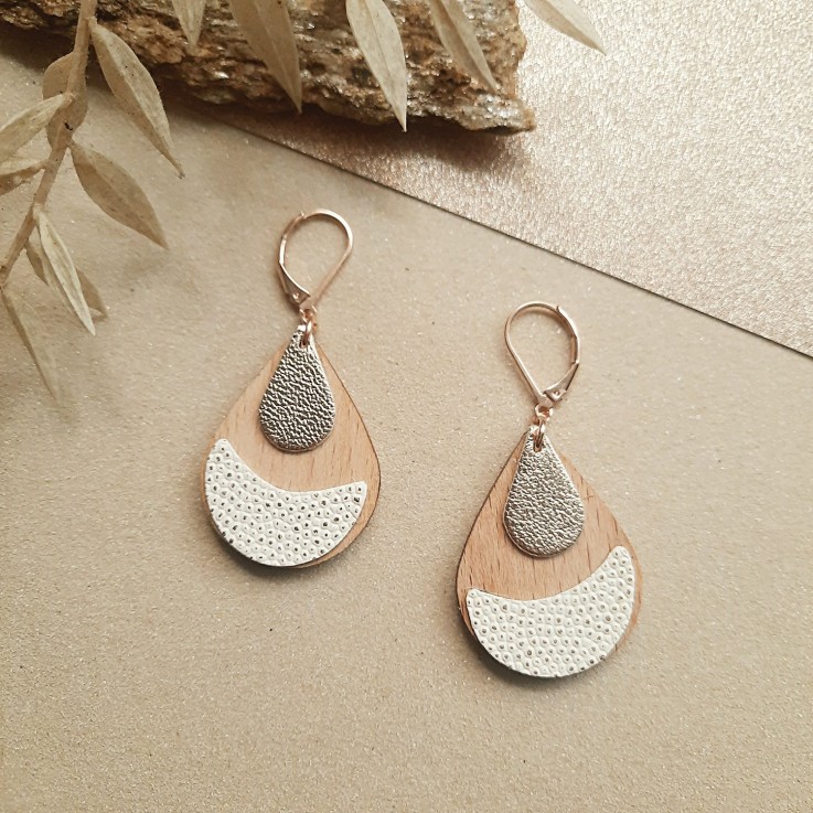 Boucles d’oreilles en bois ARTY Ivoire