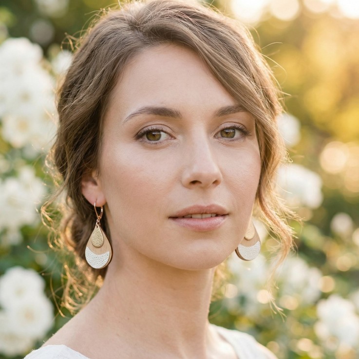 Boucles d’oreilles en bois ARTY Ivoire