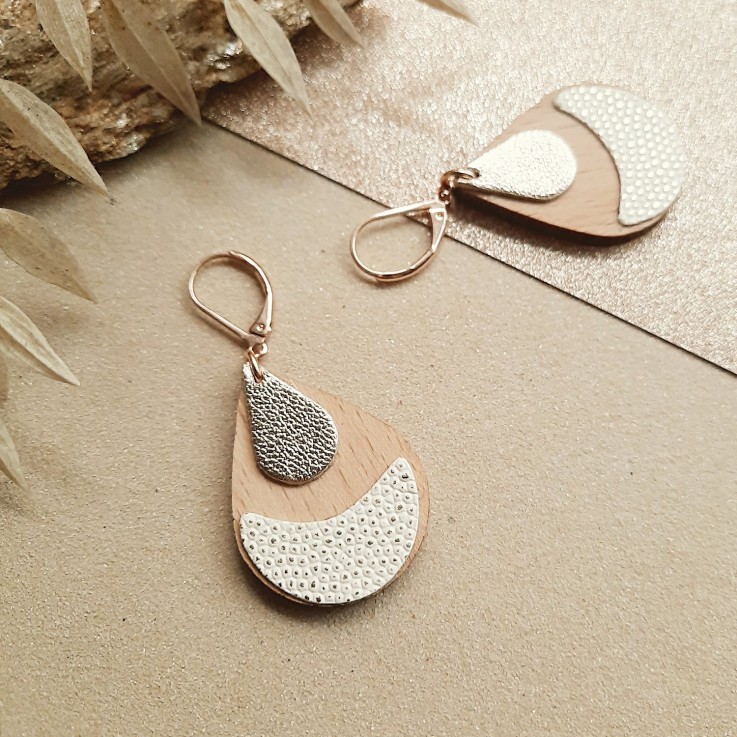 Boucles d’oreilles en bois ARTY Ivoire