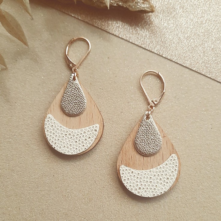Boucles d’oreilles en bois ARTY Ivoire