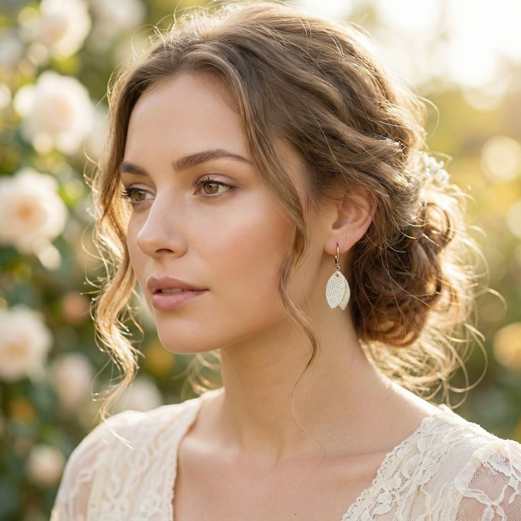 Boucles d’oreilles courtes LOULOU Ivoire