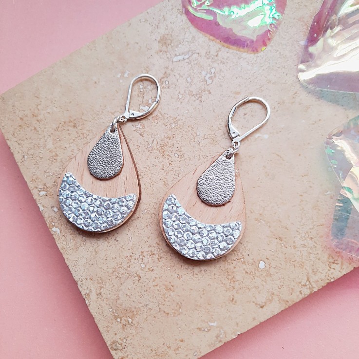 Boucle d'oreilles en bois ARTY Glacial