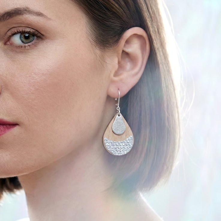 Boucle d'oreilles en bois ARTY Glacial