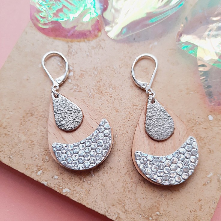 Boucle d'oreilles en bois ARTY Glacial