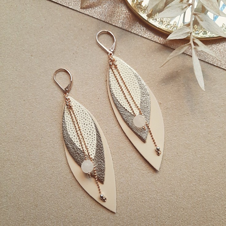 Boucles d’oreilles bohèmes POP Ivoire