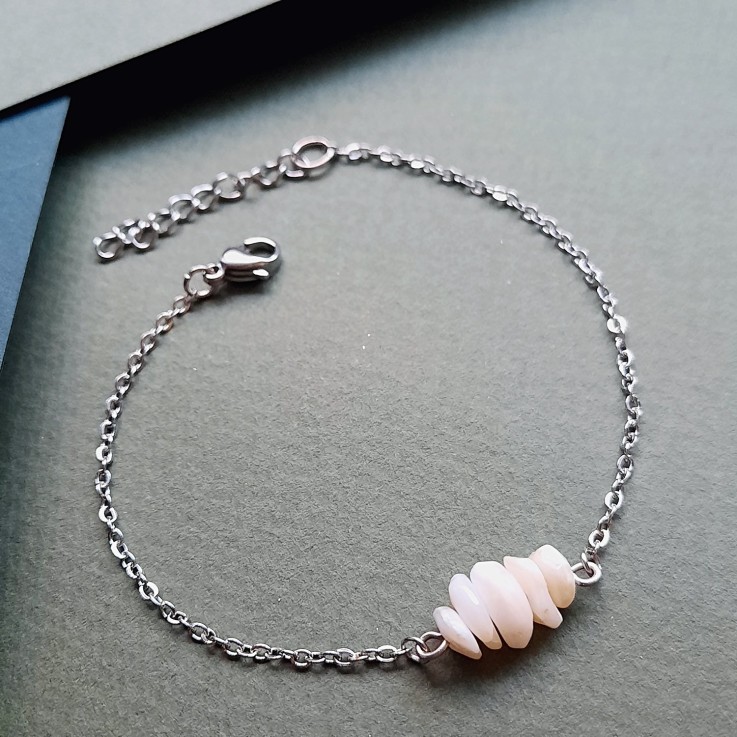 Bracelet argenté IVOIRE nacré