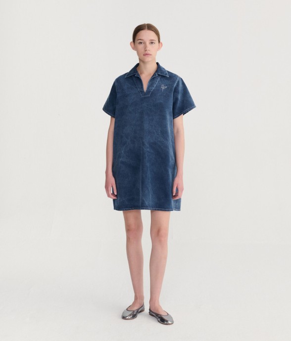 Robe Polo Brodée Fleur