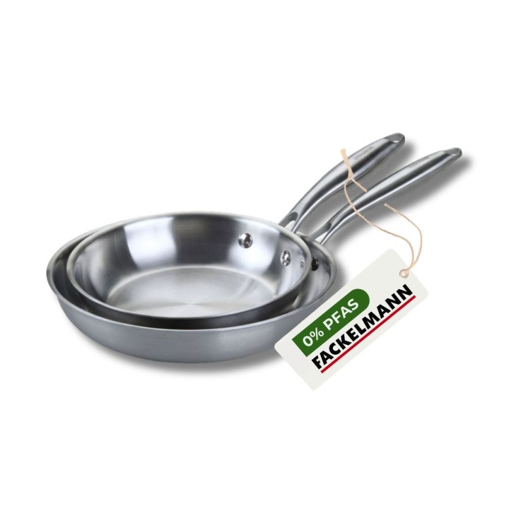 2 poêles 20 cm et 26 cm inox 18/10 Triply Fackelmann Vita3