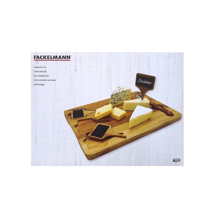Plateau de fromages avec ardoises et couteau à fromage 32 x 23 cm Fackelmann