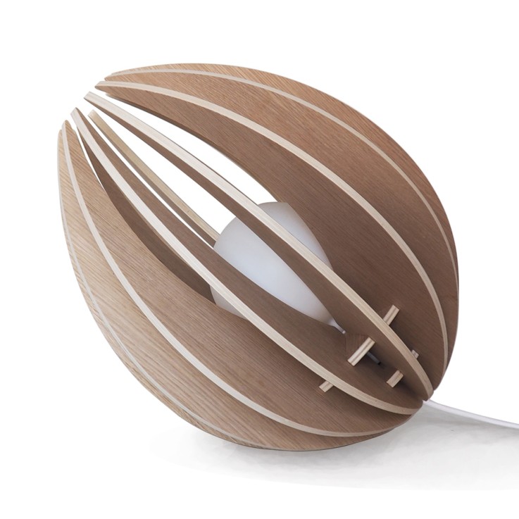Grand format Lampe chêne sans ampoule Fève