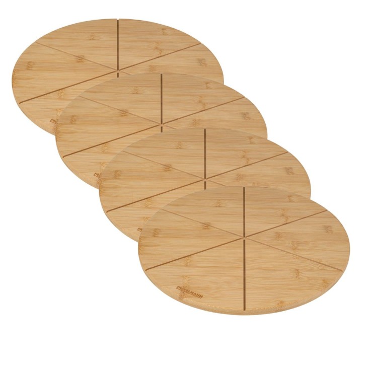 Ensemble de 4 Planches à pizza avec rainures de coupe, Ø 32 cm