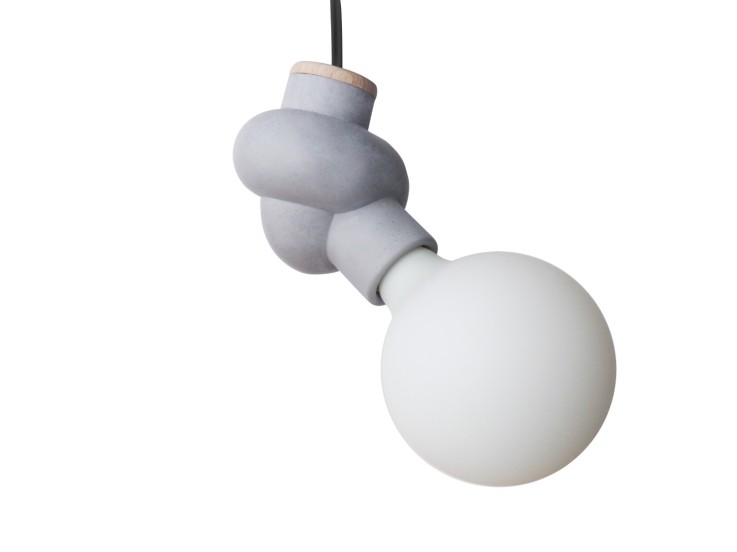 Lampe à suspendre ampoule porcelaine Noeud
