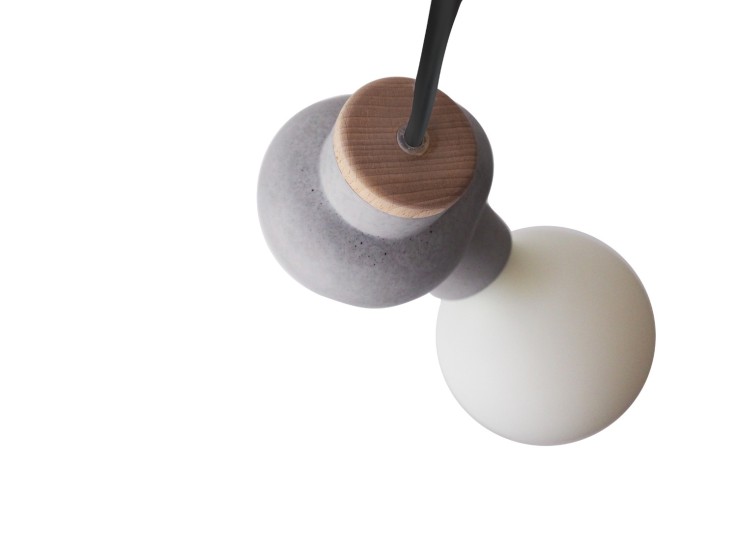 Lampe à suspendre ampoule porcelaine Noeud