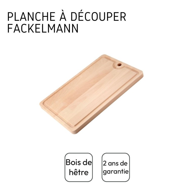 Planche à découper en bois avec récupérateur de jus 40 x 26 cm Fackelmann Wood Edition