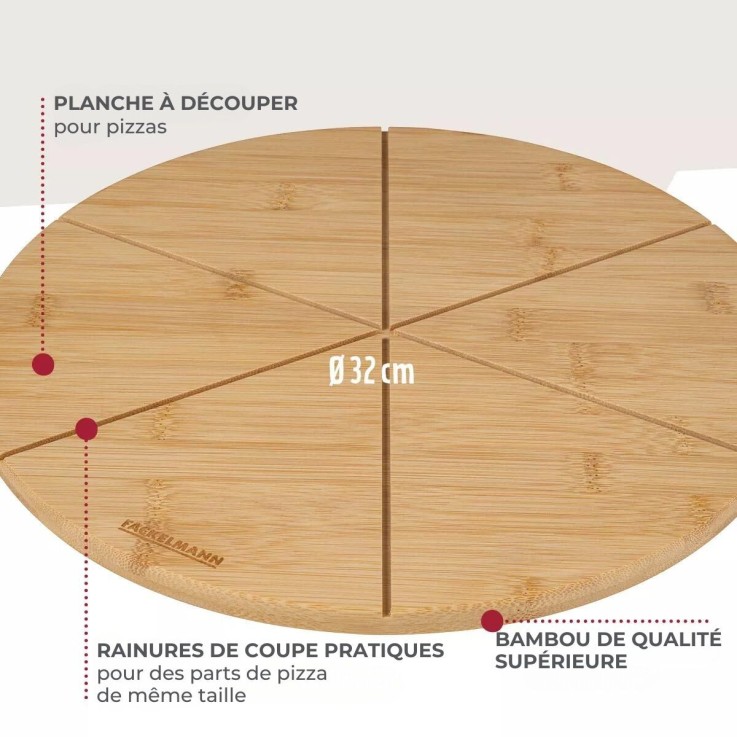 Ensemble de 2 Planches à pizza avec rainures de coupe, Ø 32 cm