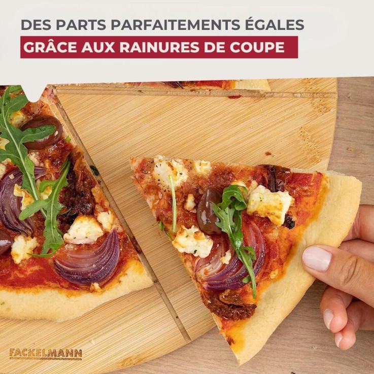 Ensemble de 2 Planches à pizza avec rainures de coupe, Ø 32 cm