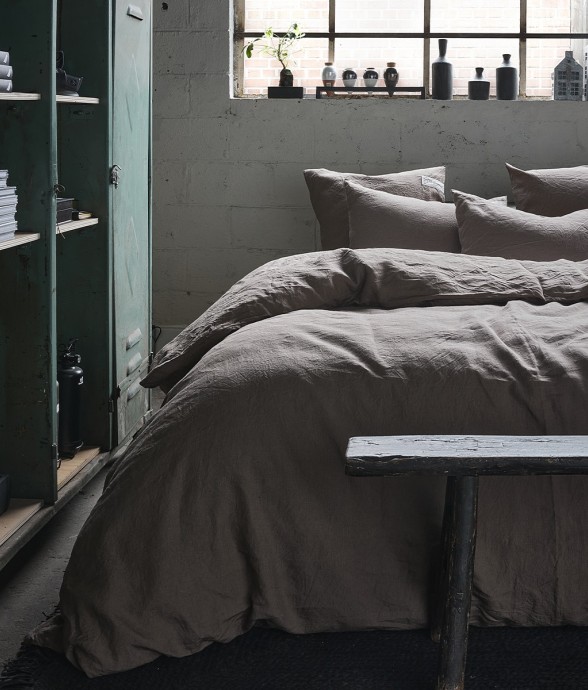 Housse de couette unie en...