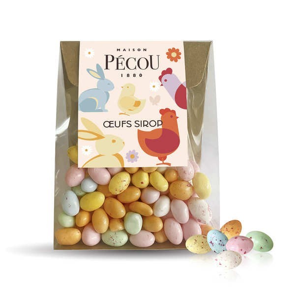 Œufs multicolores fourrés de sirop aux fruits - L'étui de 150g