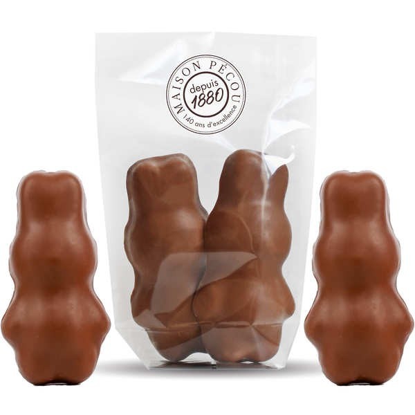 Sachet de 2 lapinous guimauve au chocolat au lait - Sachet de 2 lapins (50g)