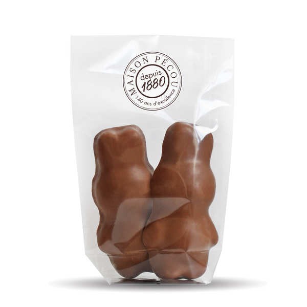 Sachet de 2 lapinous guimauve au chocolat au lait - Sachet de 2 lapins (50g)