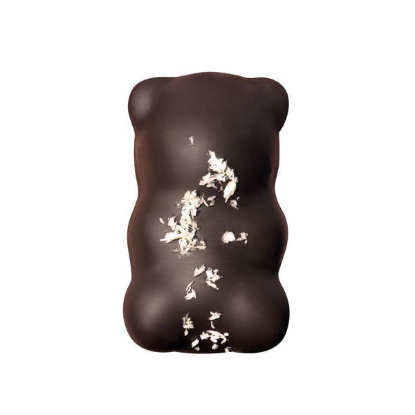Etui de 4 oursons guimauve enrobés de chocolat noir et noix de coco - Etui de 100g