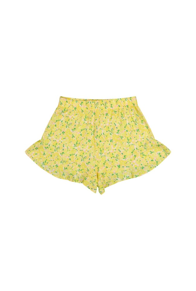 Short Viscose Imprimé Confettis Jaune