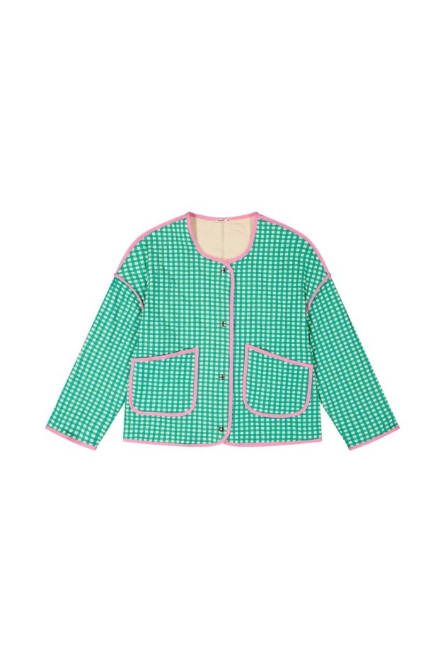 Veste coton vichy vert