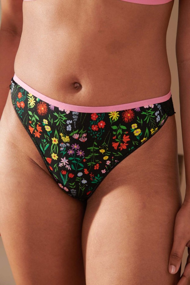 Culotte bi-matière Imprimé en Tencel