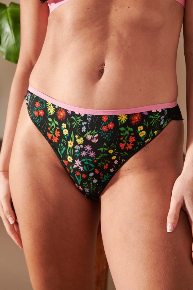Culotte bi-matière Imprimé en Tencel