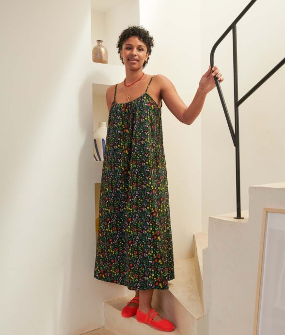 Robe longue à bretelles...