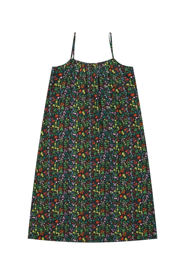 Robe longue à bretelles Pampa Noir