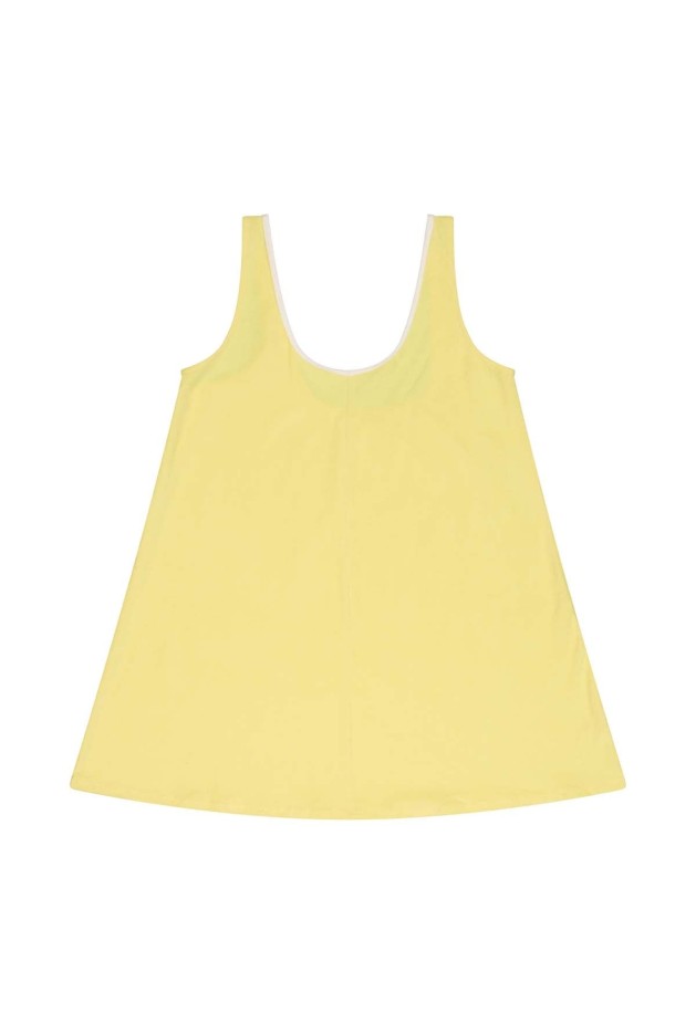 Robe Courte jaune Éponge Coton