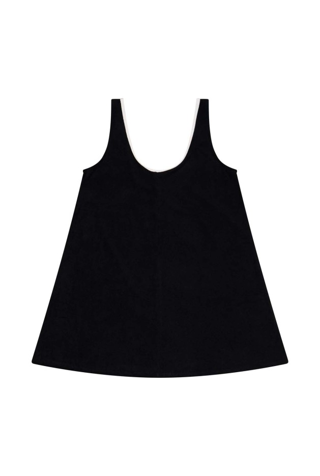 Robe Courte noir Éponge Coton