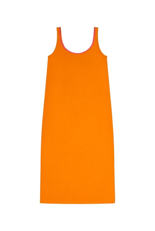 Robe Longue orange Éponge Coton