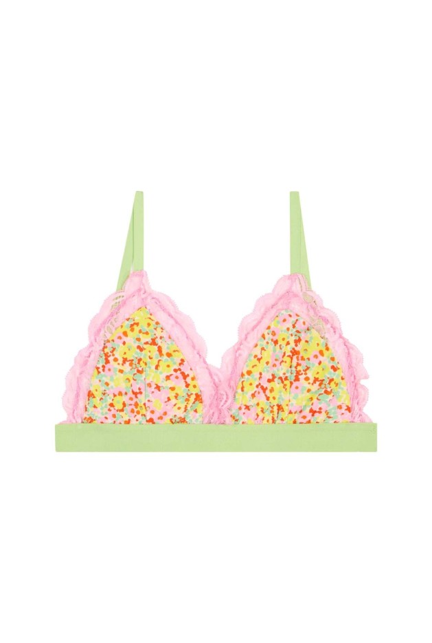 Brassière Bi-matière Imprimé Confettis Campagne en Tencel