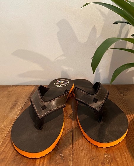 Tongs Mixtes Cuir SPERONE Choco/Orange